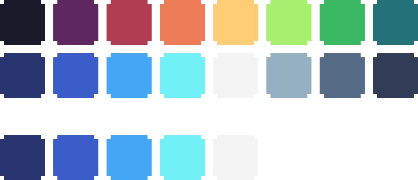 A colour palette and a shading ramp
